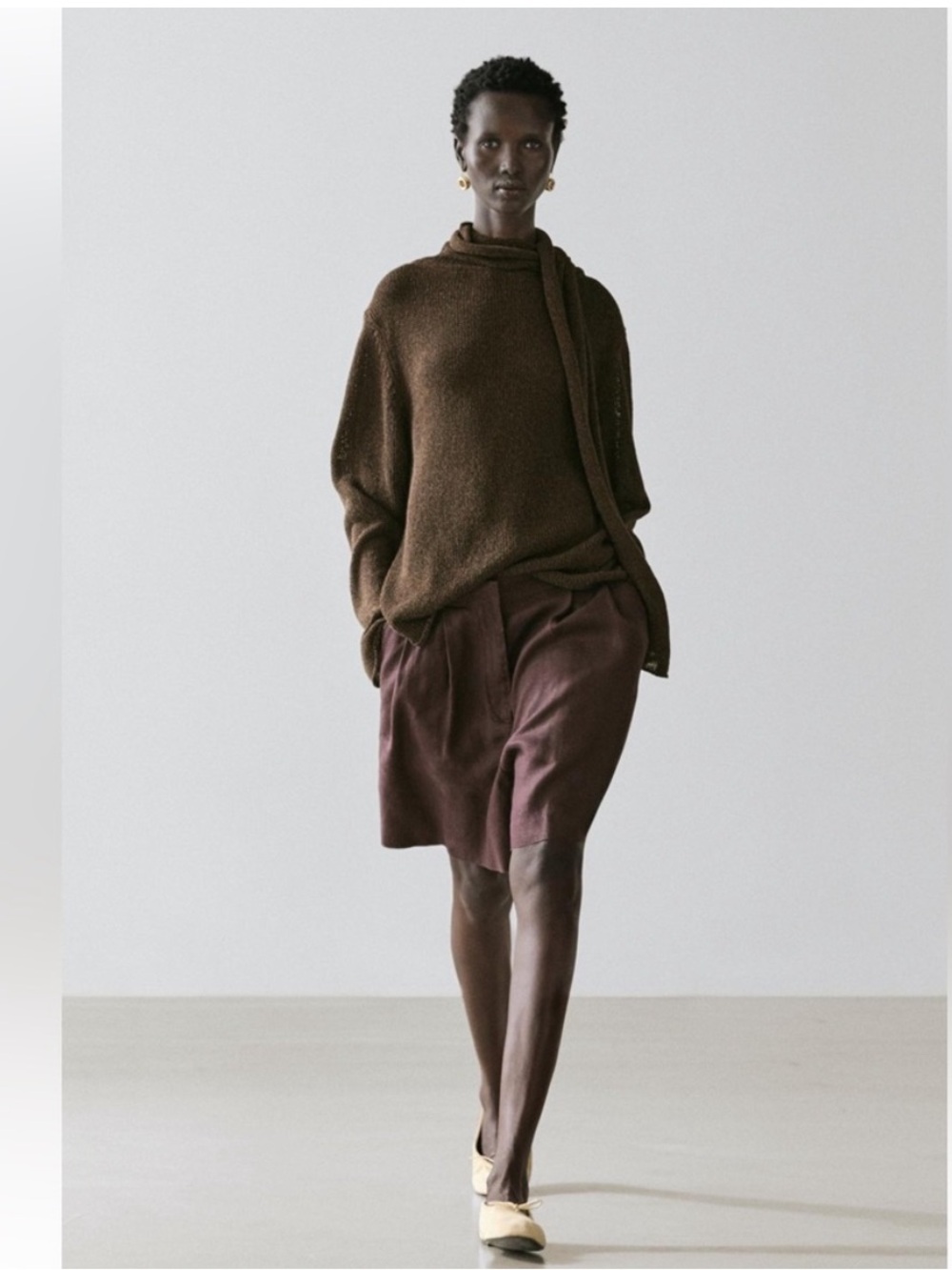Massimo Dutti brown Bermuda Shorts NWT Size 8 / EUR 40 Current Season - Picture 2 of 16